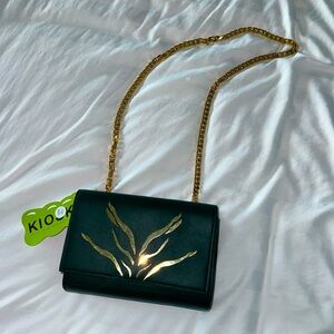 George angelopoulos leather green shoulder bag